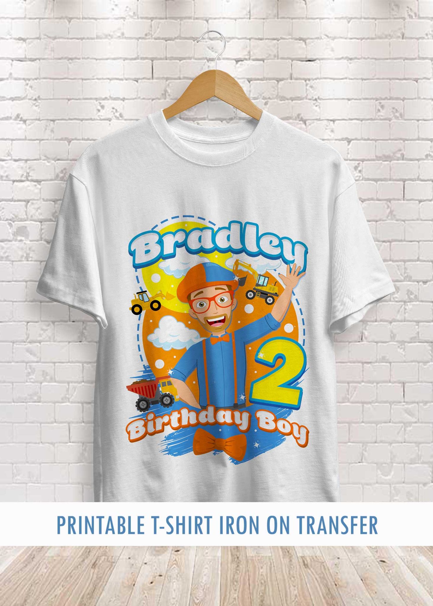 Blippi Birthday Shirt Transfer Design Personalized