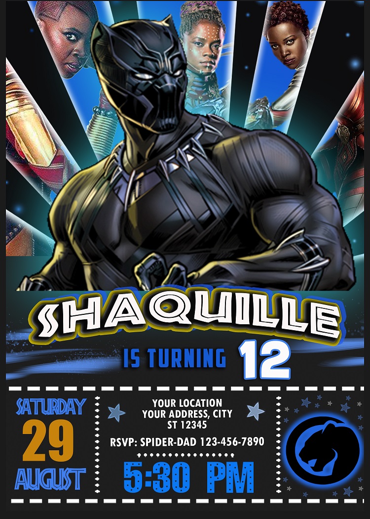 Free Printable Black Panther Birthday Invitations PRINTABLE TEMPLATES