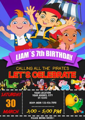 Jake and the Never Land Pirates Birthday Invitation