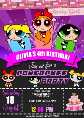The Powerpuff Girls Birthday Invitation 2