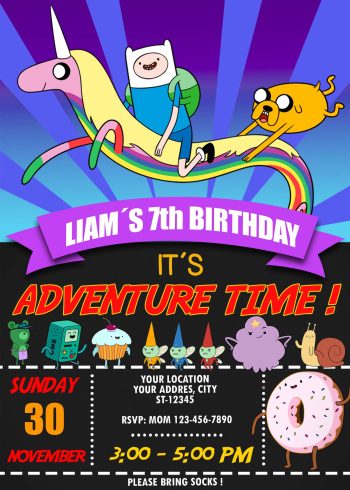 Adventure Time Birthday Party Invitation