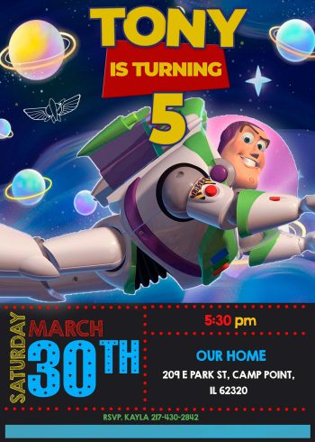 Buzz Lightyear Birthday Party Invitation