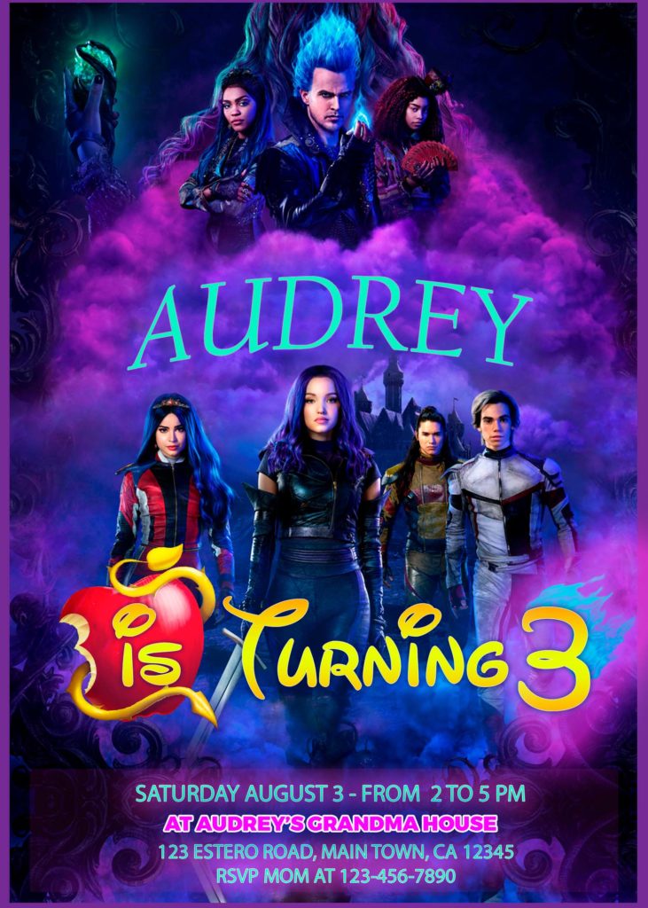 Descendants 3 Birthday Party Invitation | Digital Invite