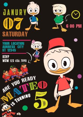 Ducktales Birthday Party Invitation 3