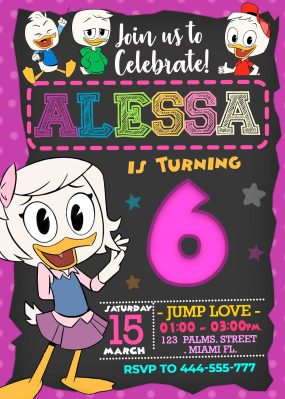 Ducktales Girl Birthday Party Invitation