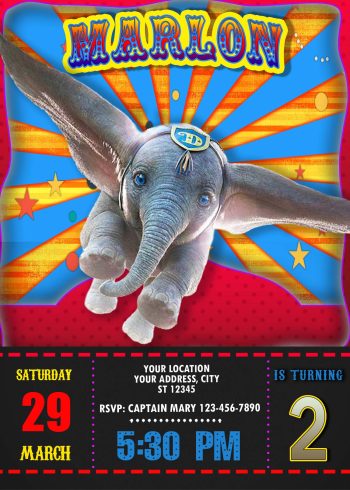 Dumbo Birthday Party Invitation