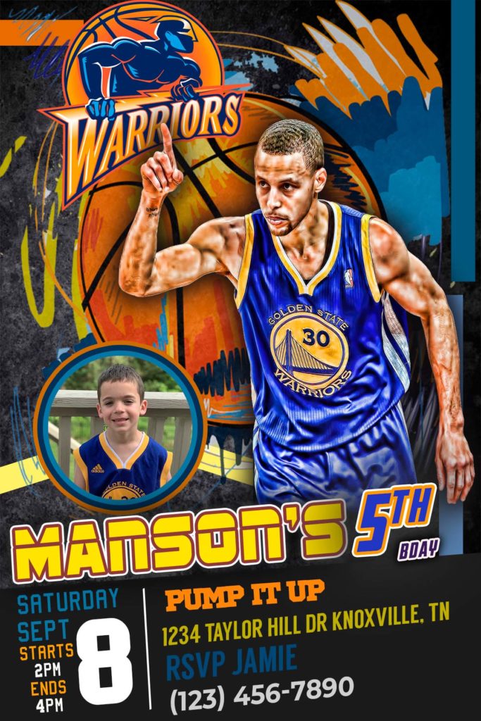 Golden State Warriors Birthday Invitation | Fantastic Invite