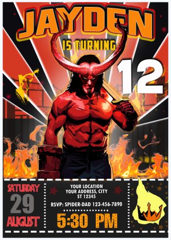 Hellboy Birthday Party Invitation