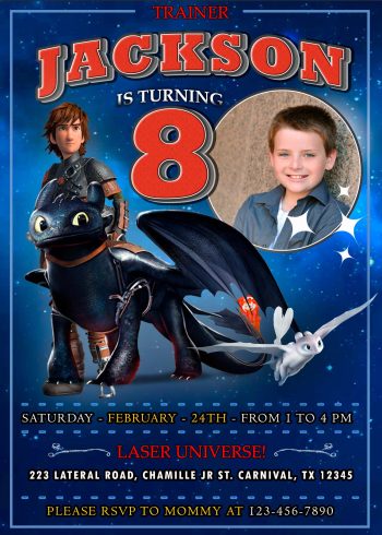 How to Train your Dragon 3 Birthday Invitation 2