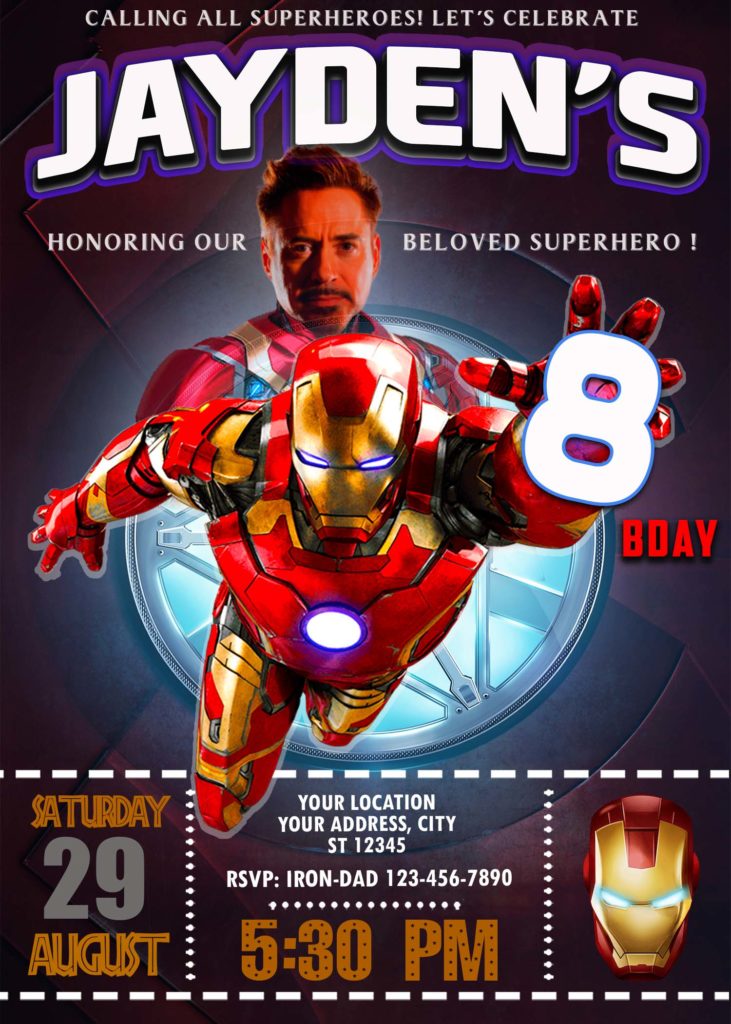 Iron Man Birthday Party Invitation Fantastic Invite