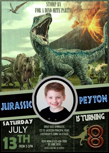 Jurassic World Birthday Party Invitation 2