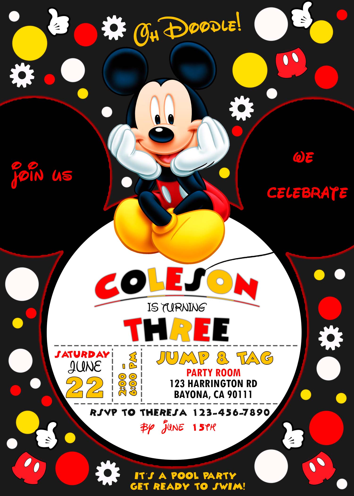 Mickey Mouse Birthday Invites Templates