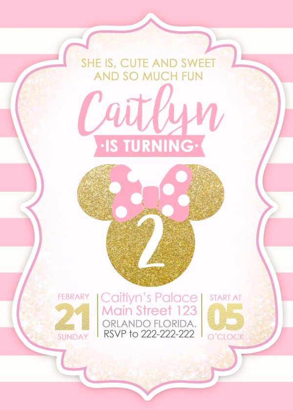 Minnie Mouse Birthday Girl Invitation 