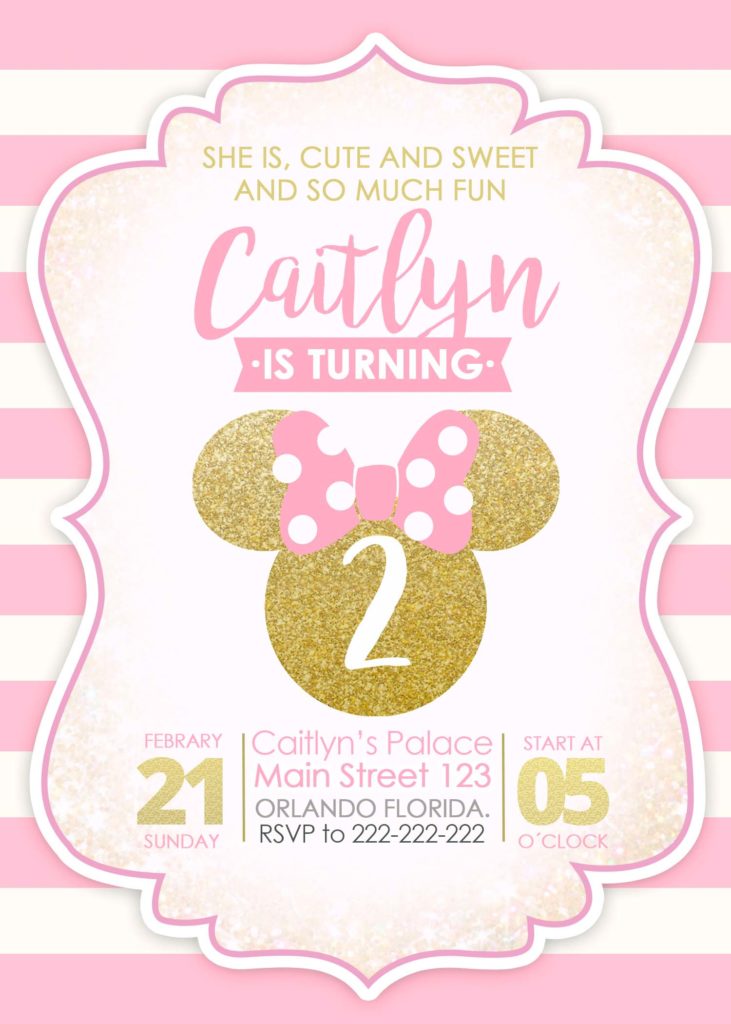 Minnie Mouse Birthday Girl Invitation | Gorgeous Invite