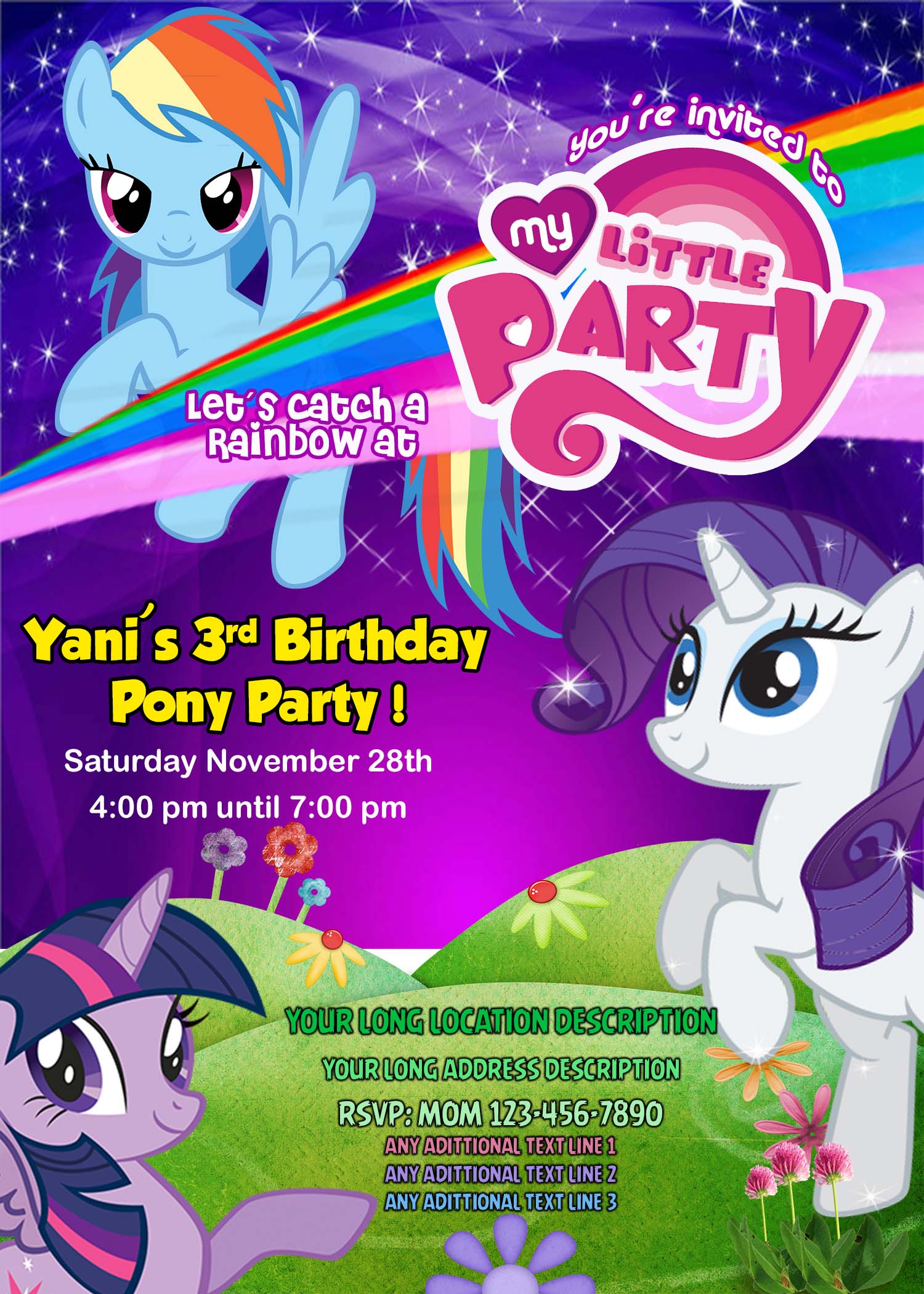 My Little Pony Party Invitations