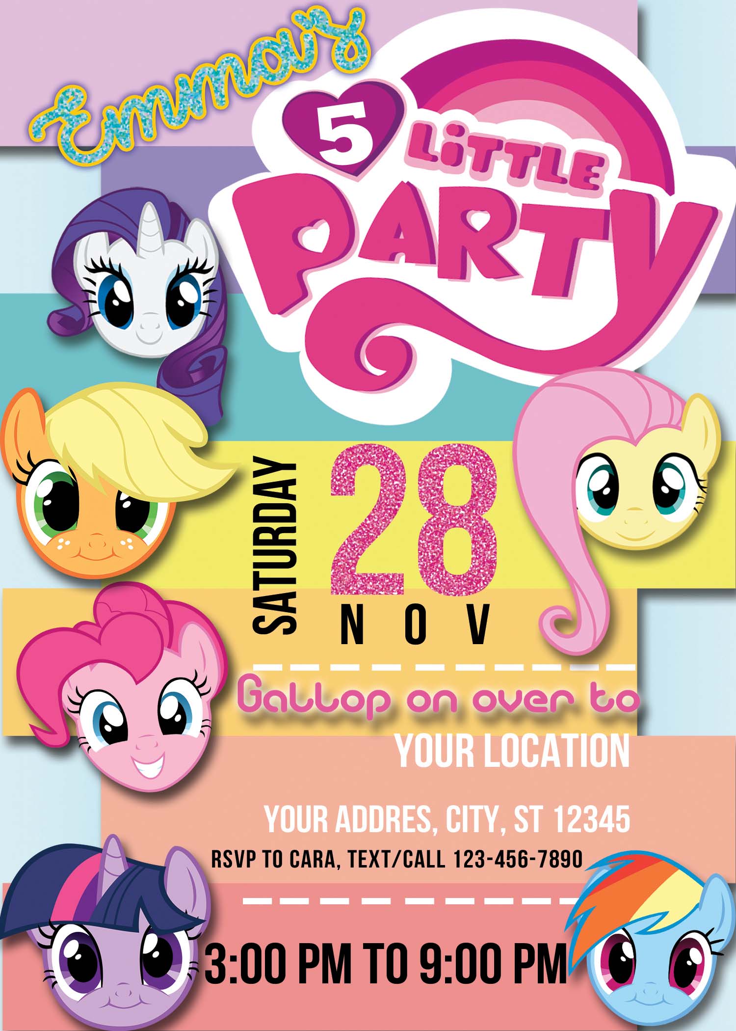 ▷ Digital Invitation Birthday My Little Pony, FREE