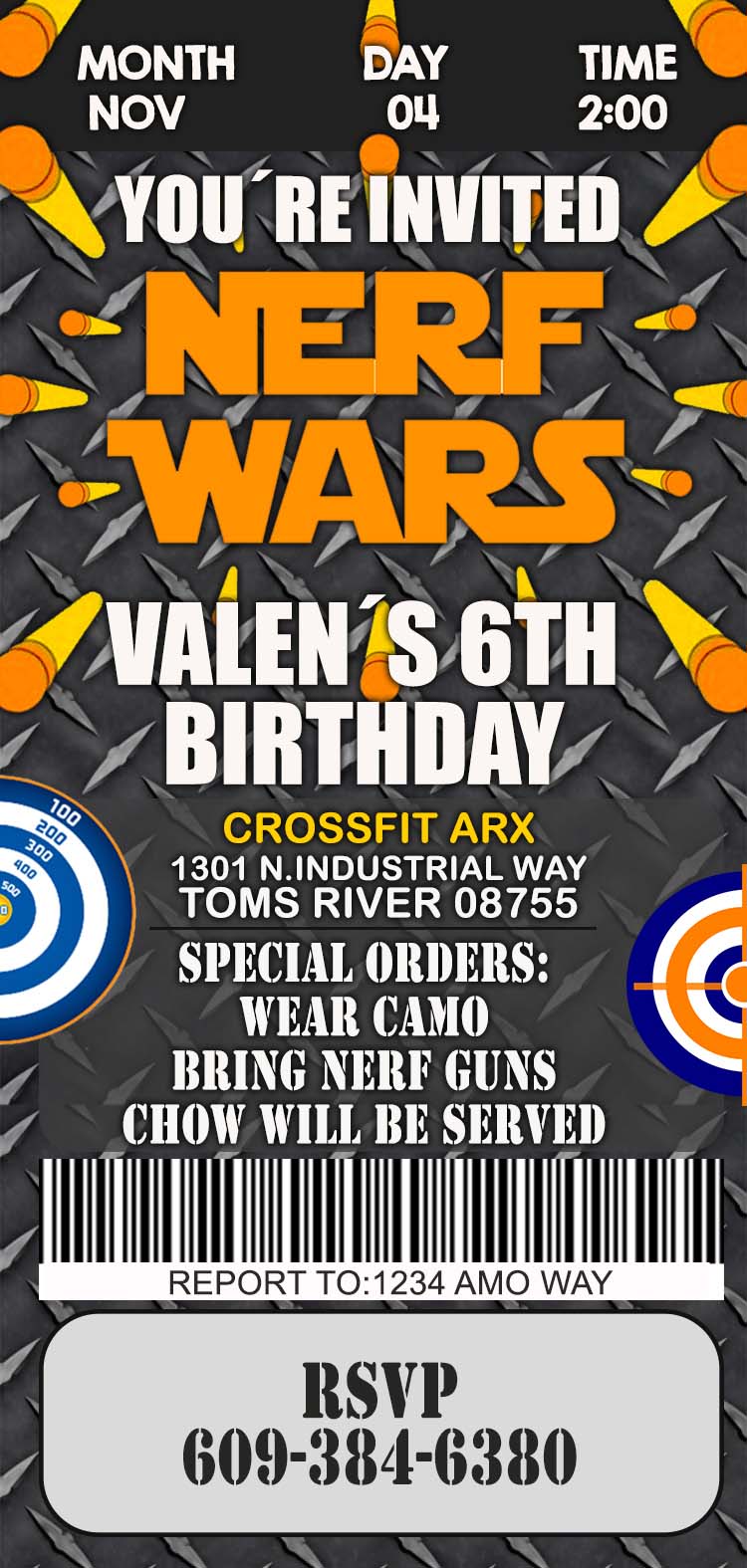 nerf birthday invitation 2 template postermywall