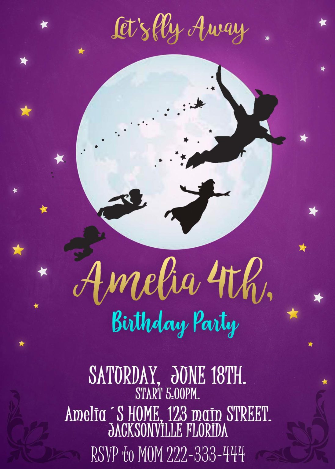 Peter Pan Birthday Party Invitation | Printable Invite