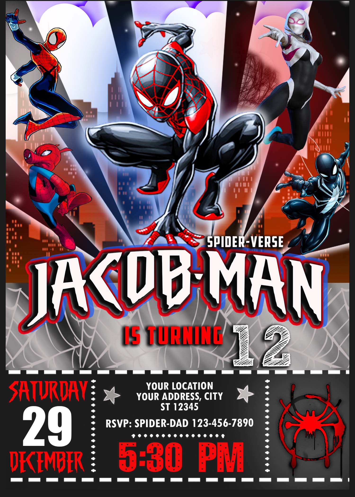 Miles Morales Spider Verse Printables - My Party Templates