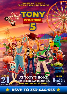 Toy Story 4 Birthday Party Invitation 2