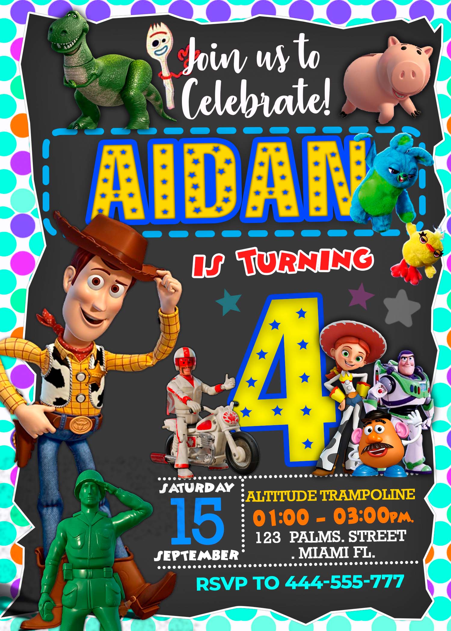 Toy Story Custom Birthday Party Invitation Digital File