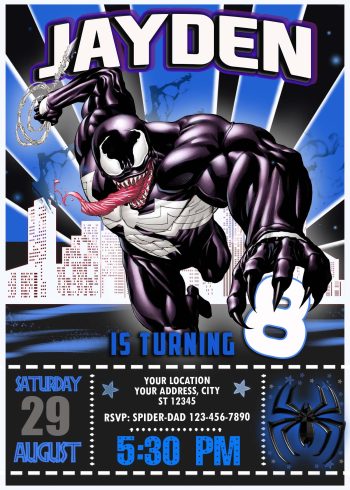 Venom Birthday Party Invitation