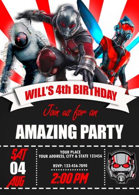 Ant-Man and the Wasp Birthday Party Invitation