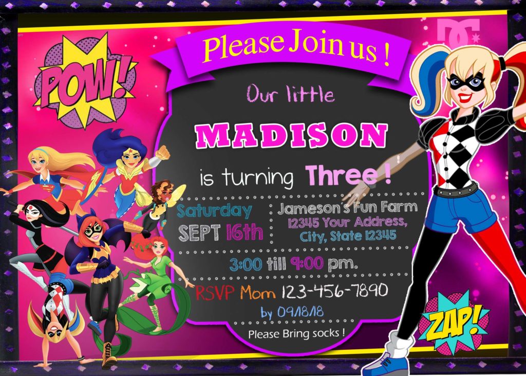 Harley Quinn Birthday Party Invitation 2 | Magical Invite