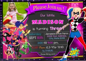 Harley Quinn Birthday Party Invitation 3
