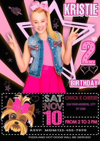 Jojo Siwa Birthday Party Invitation 2