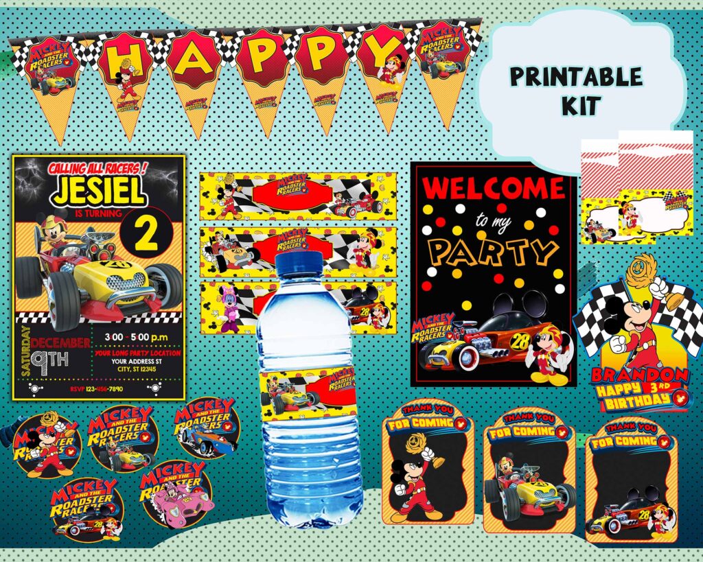 Mickey and the Roadster Racers Printable Party Kit | Instant download ...