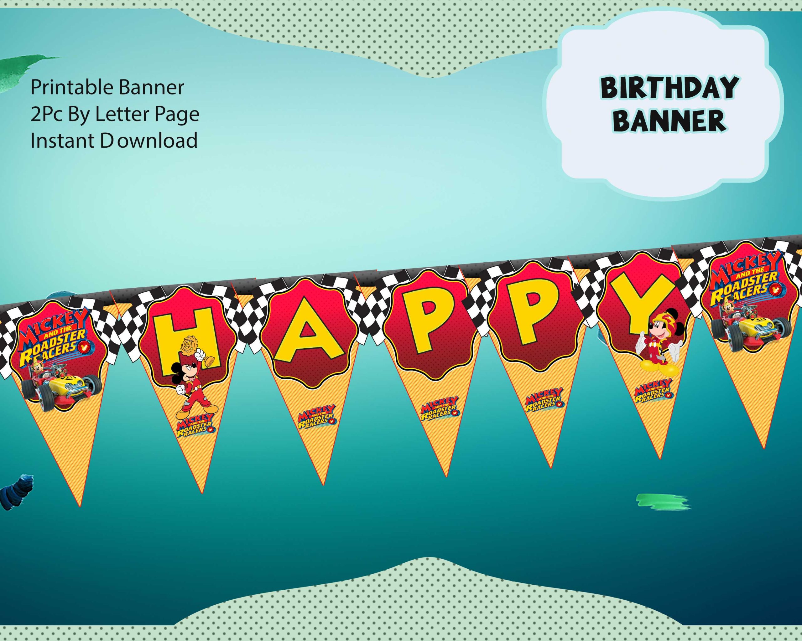 Mickey and the Roadster Racers Printable Party Kit | Instant download ...