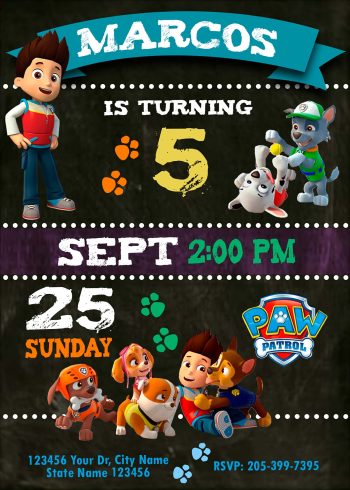 Paw Patrol Birthday Party Invitation