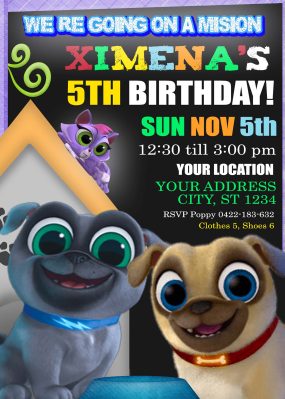 Puppy Dog Pals Birthday Party Invitation