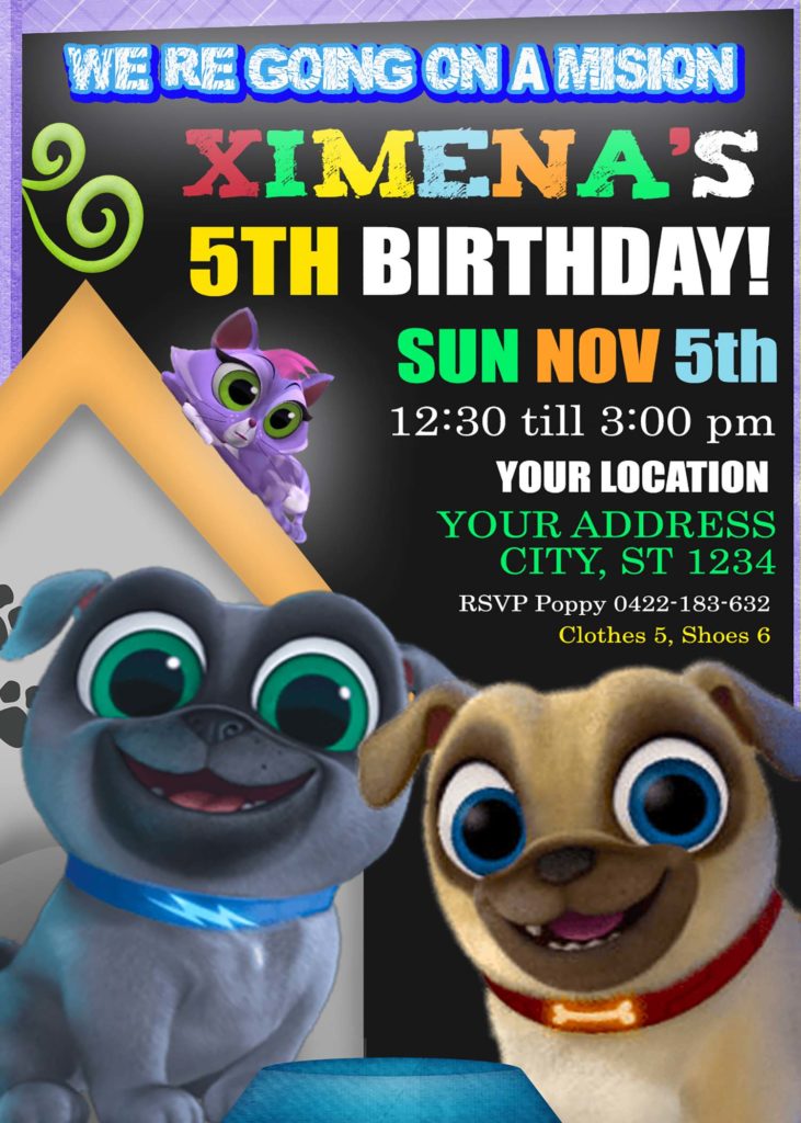 Puppy Dog Pals Birthday Party Invitation | Lovely Invite