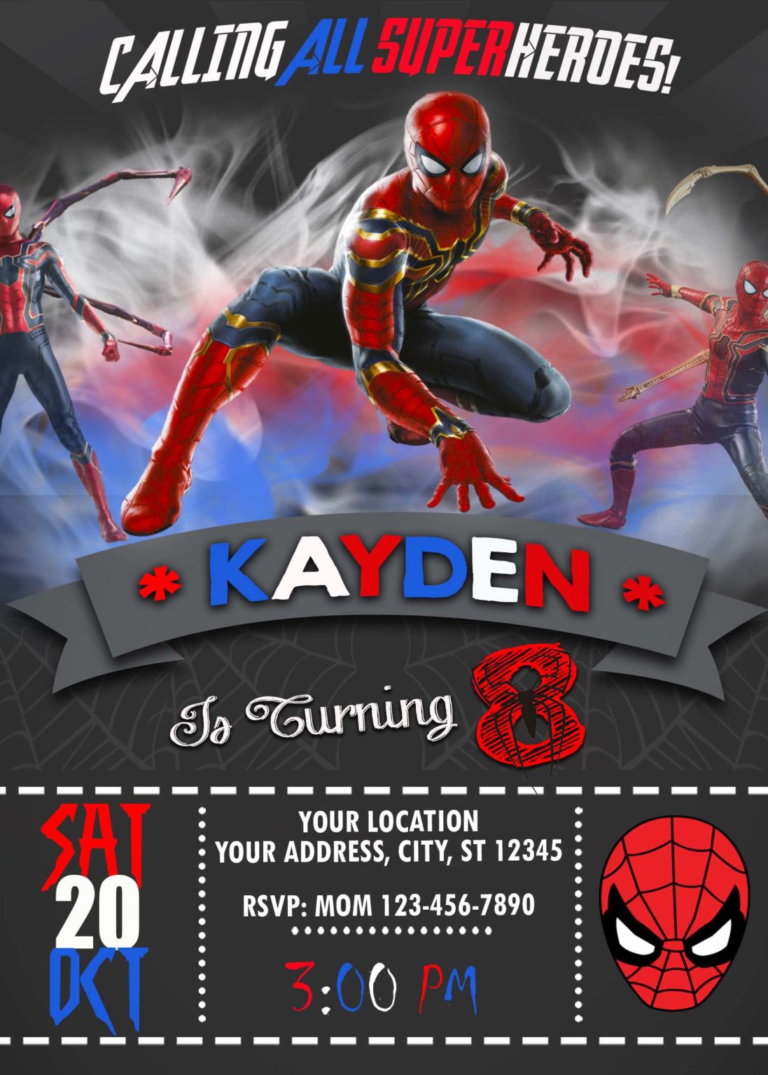 SpiderMan Birthday Party Invitation Amazing Invite