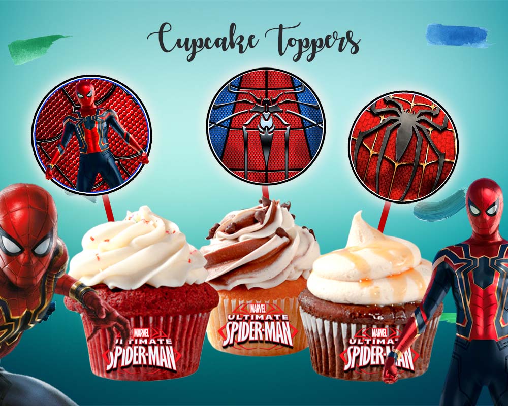 Spider Man Edible Cupcake Toppers