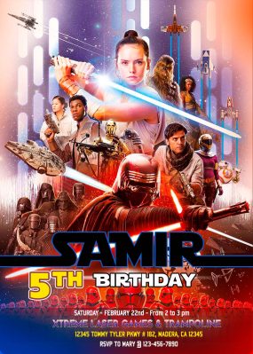 Star Wars The Rise of Skywalker Birthday Invitation