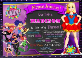 Supergirl Birthday Party Invitation 2