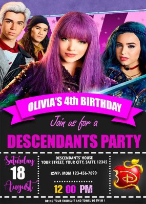The Descendants Birthday Party Invitation