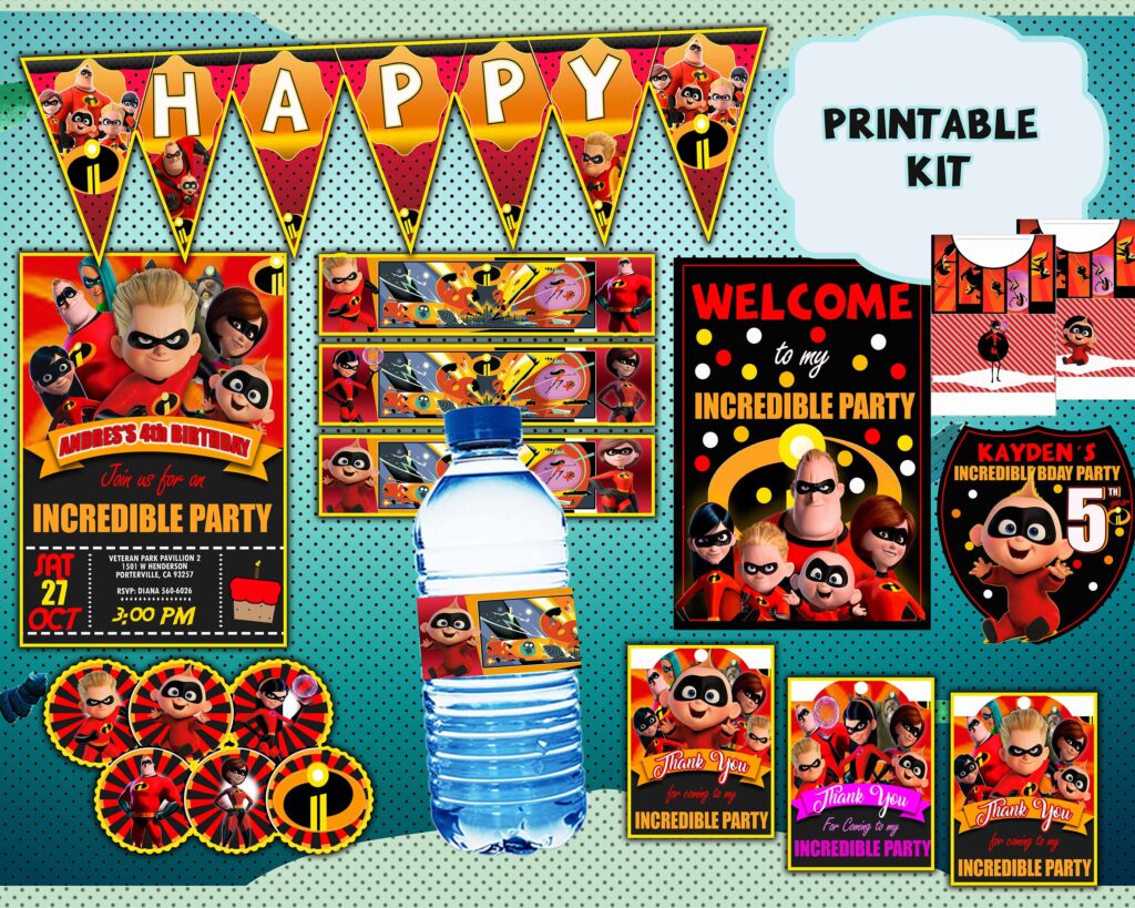 The Incredibles Printable Party Kit | Instant download design