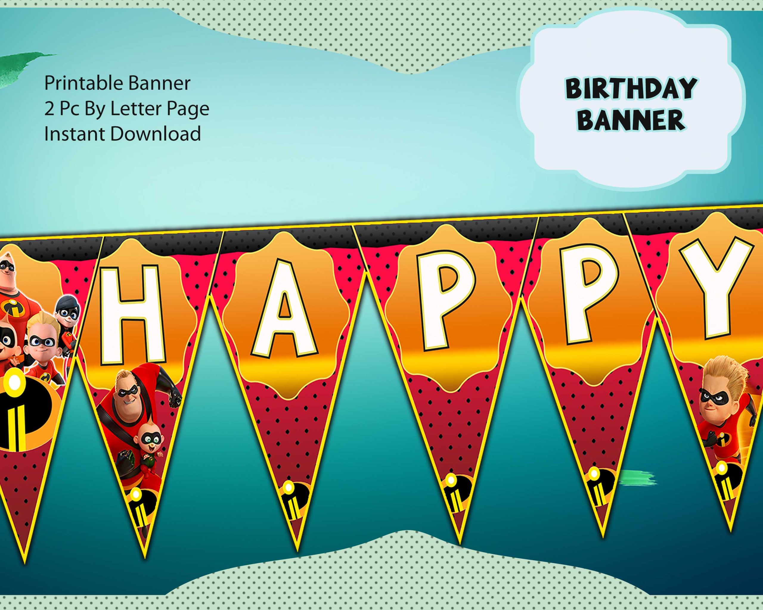 The Incredibles Printable Party Kit | Instant download design