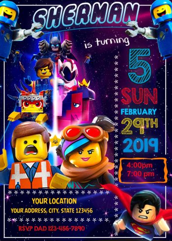 The Lego Movie 2 Birthday Party Invitation