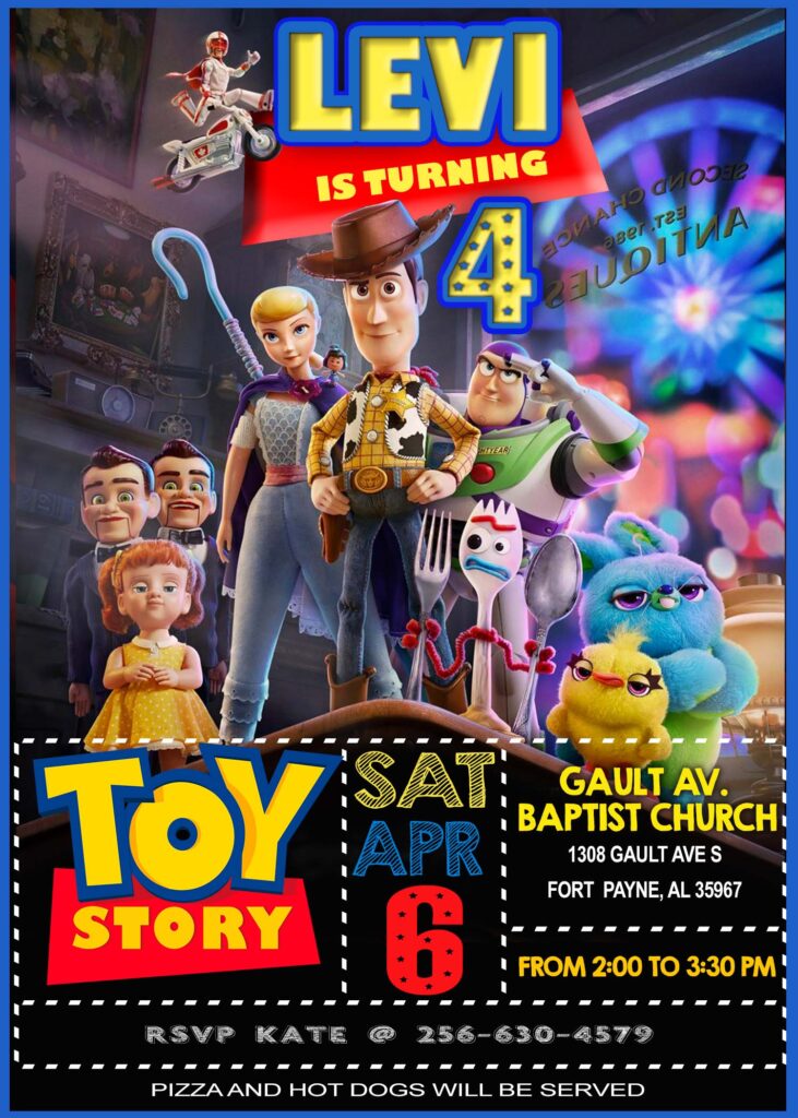 Toy Story 4 Birthday Party Invitation 6 | Terrific Invite