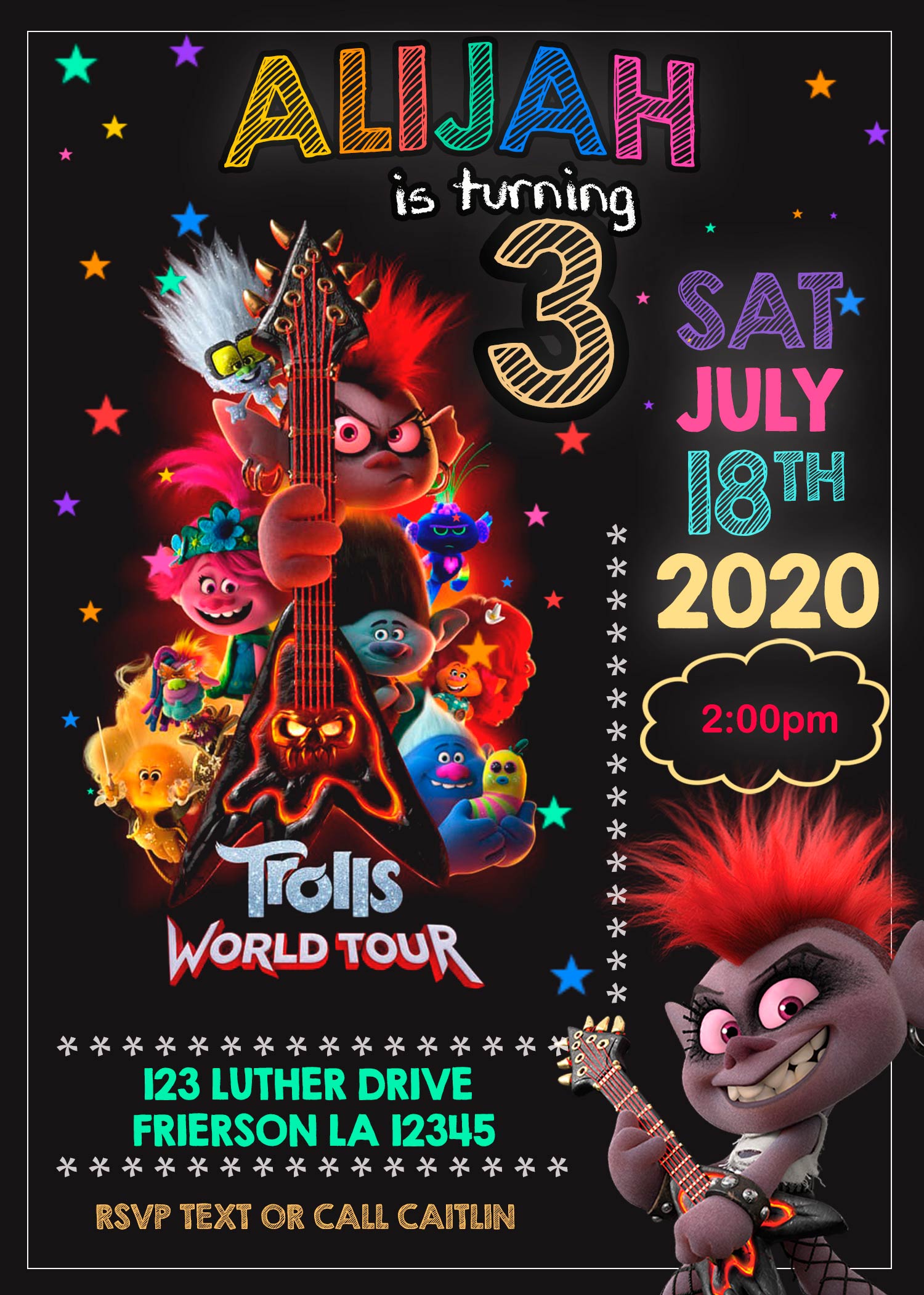 Trolls World Tour Printable Bottle Labels 