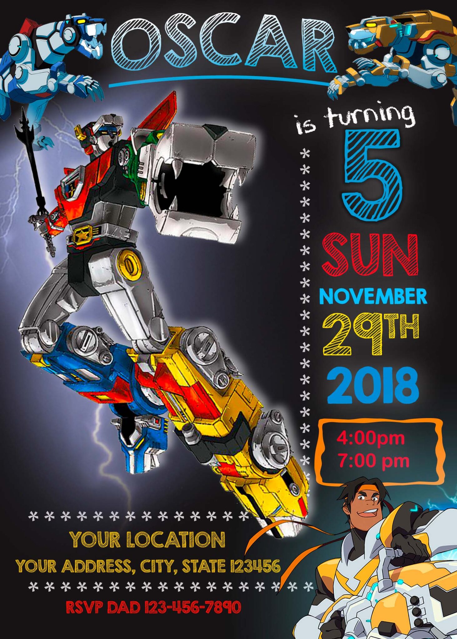Voltron Birthday Party Invitation | Amazing Invite