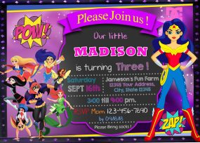 Wonder Woman Birthday Party Invitation 2