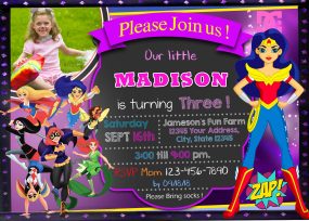 Wonder Woman Birthday Party Invitation 3