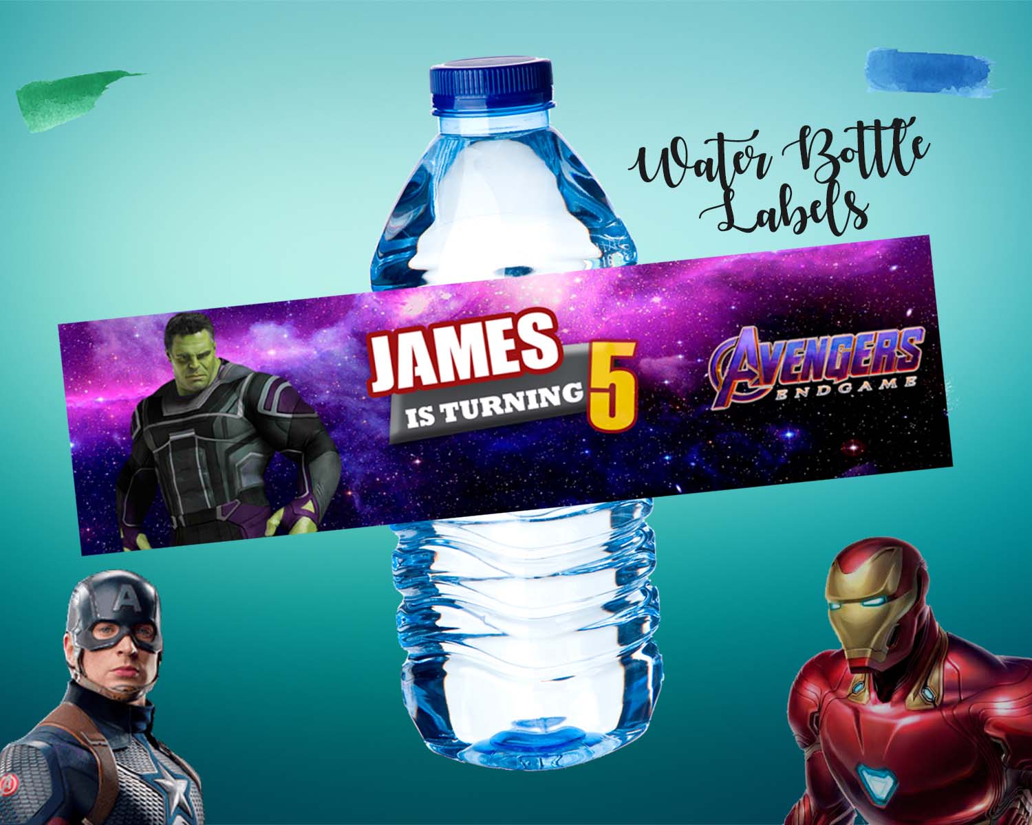 Avengers Endgame Water Bottle Labels Amazing Designs US