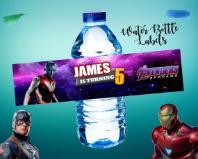 Avengers Endgame Water Bottle Labels